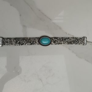 Silver and turquoise choker